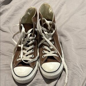 Converse Brown High-Tops with White Accents